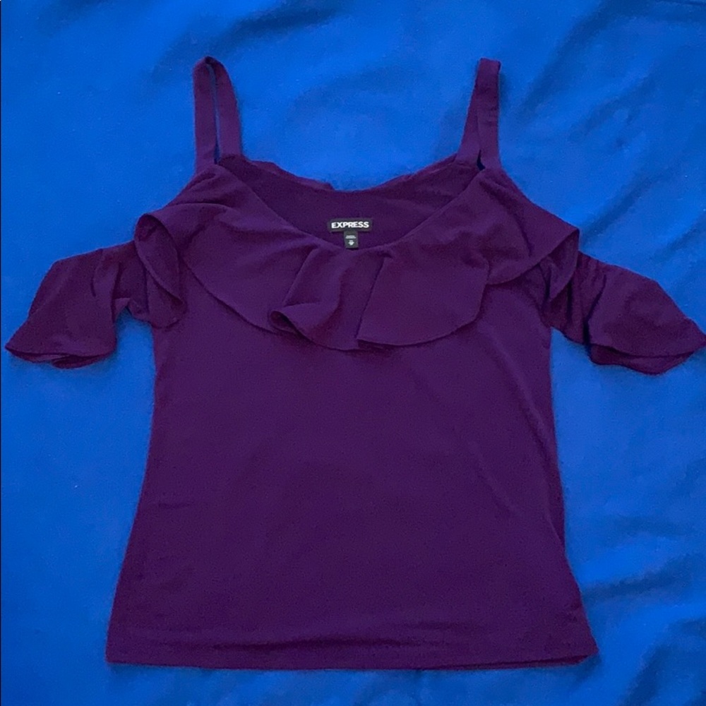 Express purple off the shoulder top